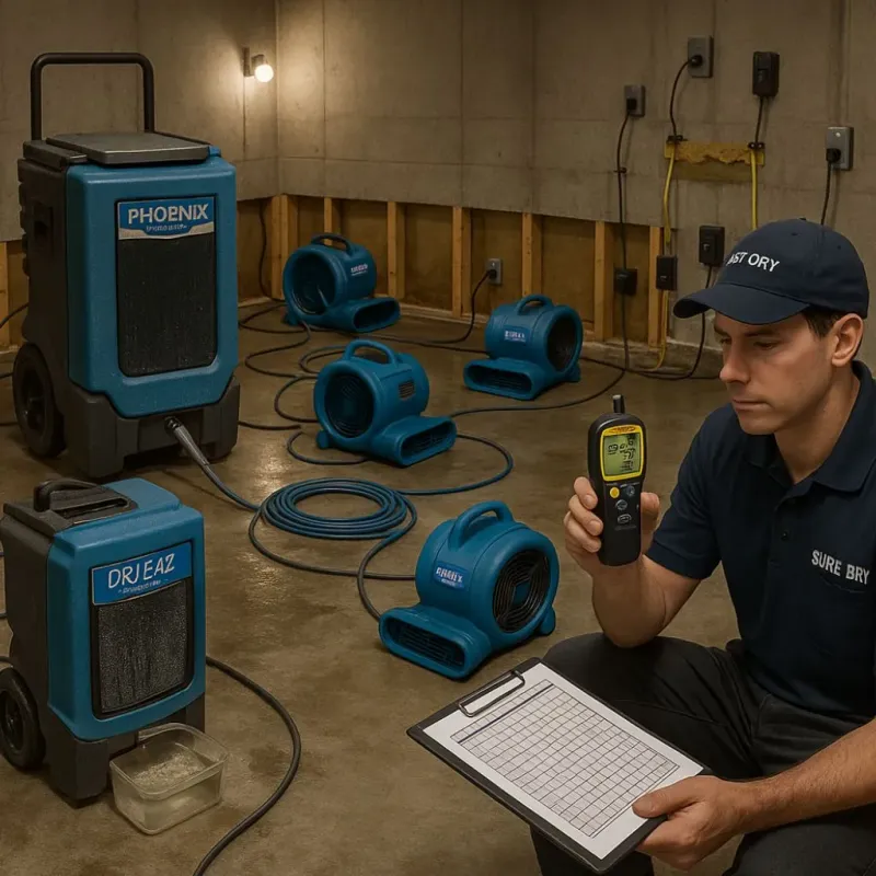 Structural Drying and Dehumidification process in Limerick, PA